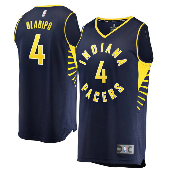 Maillot Indiana Pacers Homme Victor Oladipo 4 Icon Edition Bleu marin